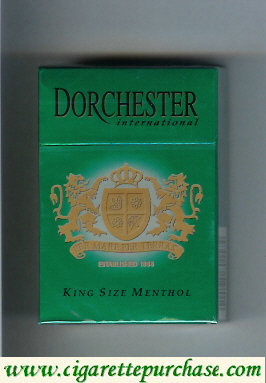 Dorchester International Menthol green cigarettes hard box